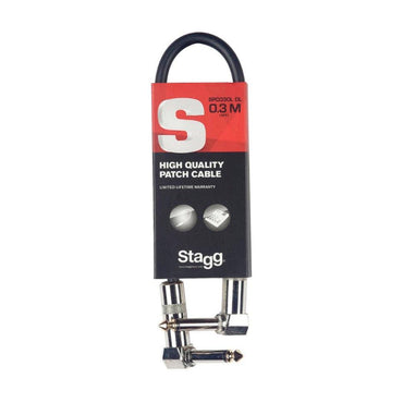 Stagg mono patch kabel vinkel Jack/Jack - 10 cm